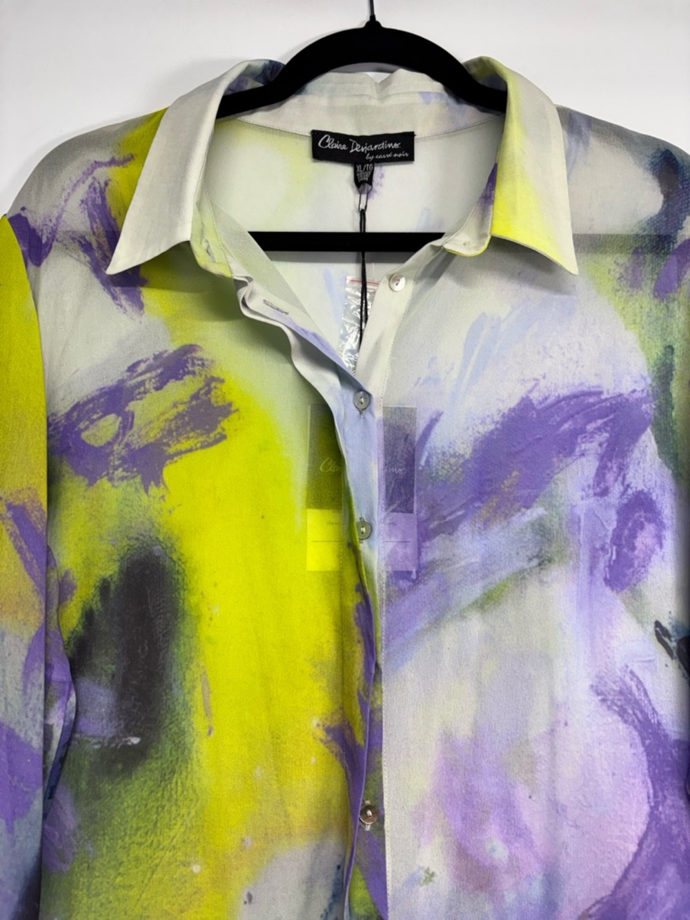 ✨ Claire Desjardins Artist Print Tunic Length Blouse In Multicolor Size XL -NWT - Picture 8 of 16
